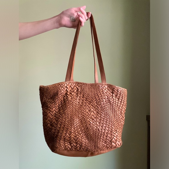 Vintage Woven Leather Purse, Perfectly Distressed and Well-Worn - Picture 2 of 14